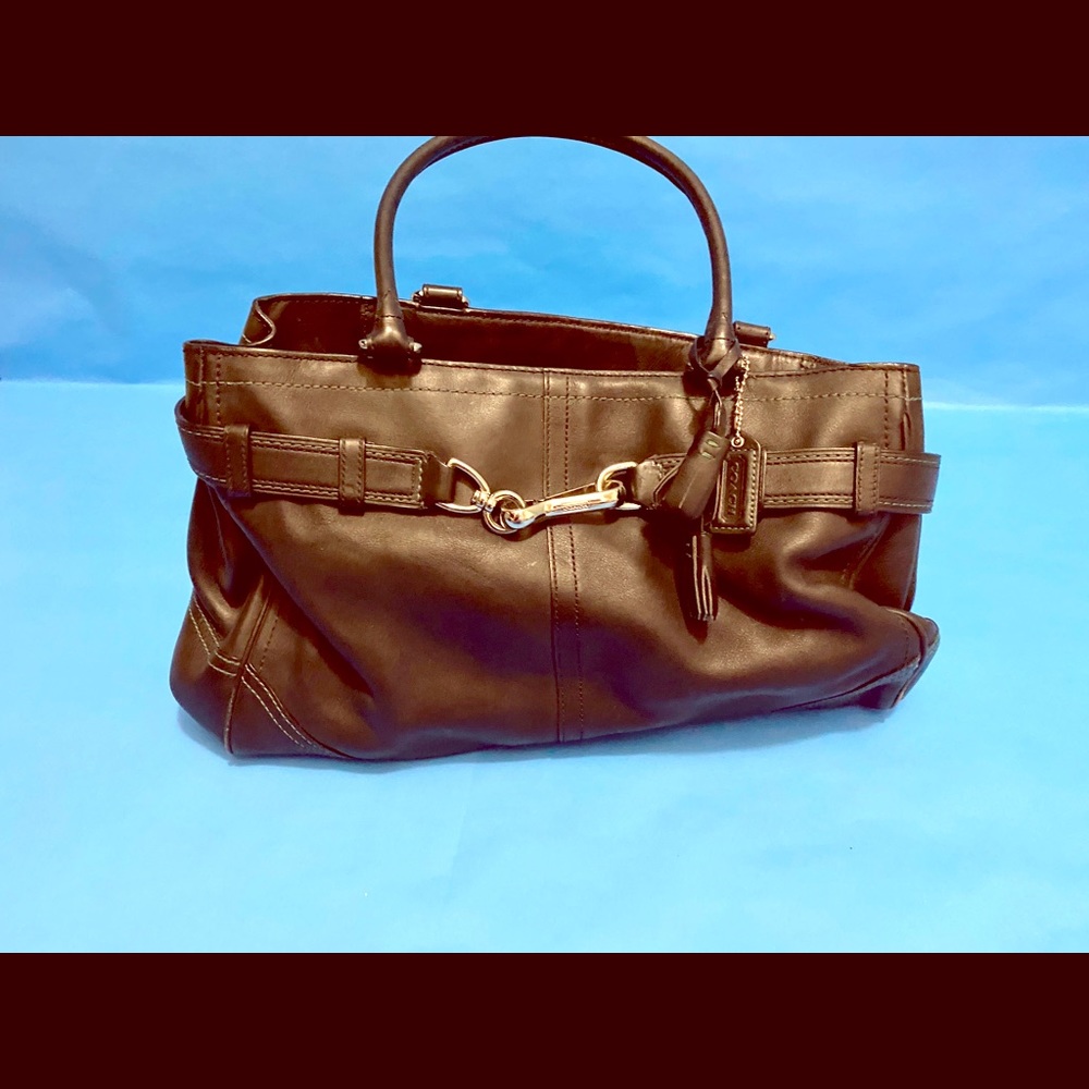 Coach Black Leather Satchel Handbag
